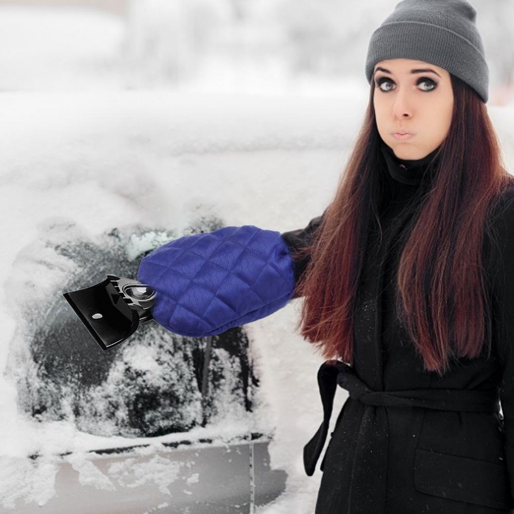 Ice Scraper Mitt 2 In 1 Winter Warm Gloves Snow Shovel Snow Brush Car Windshield Snow Scraper For Remove Snow/Frost/Ice