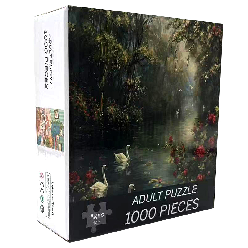 70*50cm 1000pieces Paper Puzzle Cartoon Adult Puzzle Swan Lake Difficulty Jigsaw Puzzles Relaxing Craft Home Wall Decro