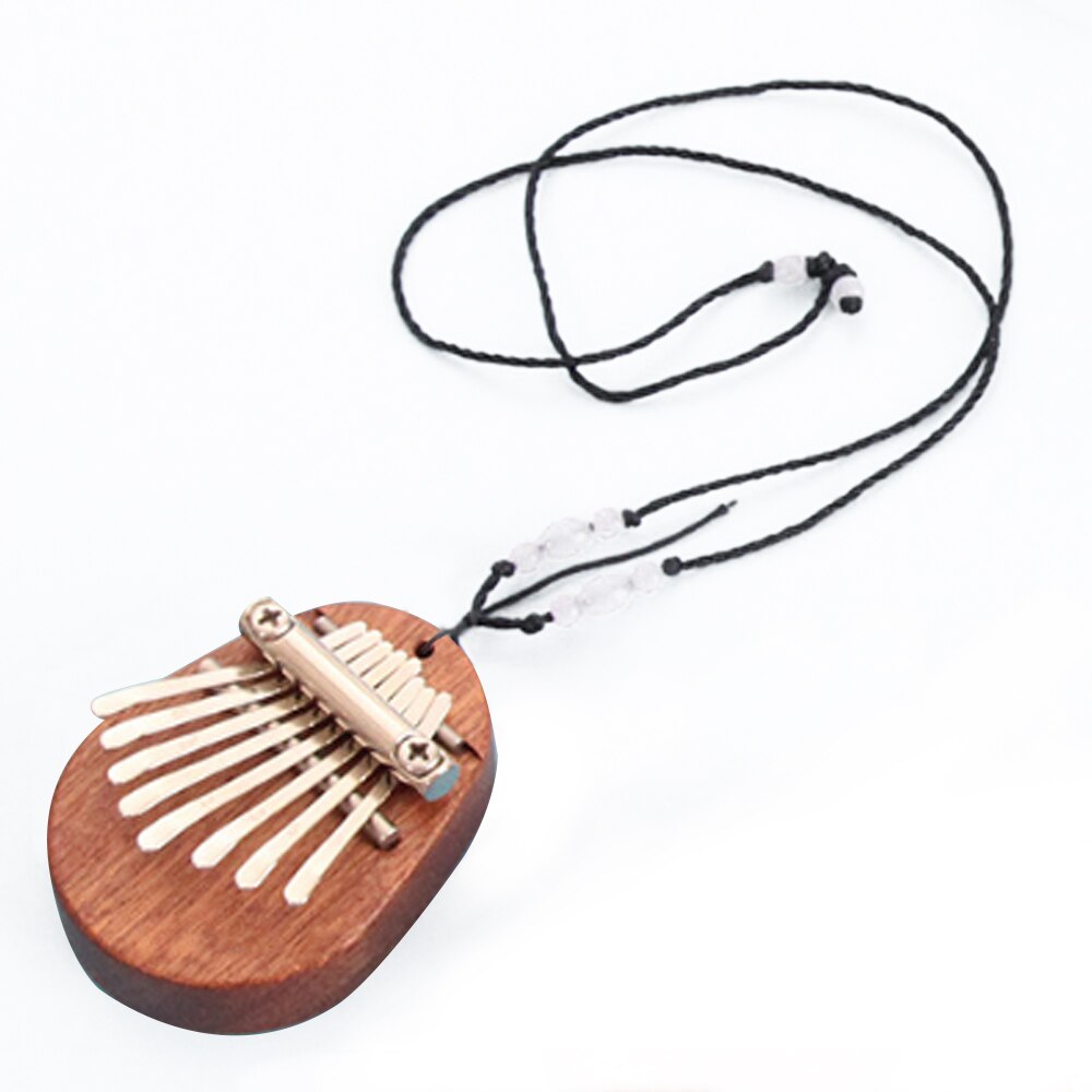 Mini Kalimba 8 Keys Thumb Piano Great Sound Finger Keyboard Musical Instrument Cute Accessory Pendant for Kids Girlfriend: Khaki