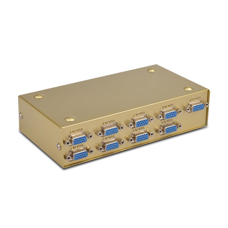 Caja de conmutador de vídeo de 8 puertos VGA, 1920x1440, 250MHz, 8 en 1, Selector de salida para PC 203A