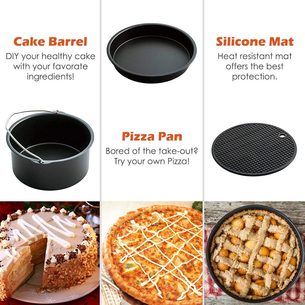 Accesorios para freidora de aire de 8 pulgadas para 5,8 qt XL freidora de aire, 9 piezas para Gowise Phillips y Cozyna freidora de aire, ajuste 4,2 qt a 5,8 qt,