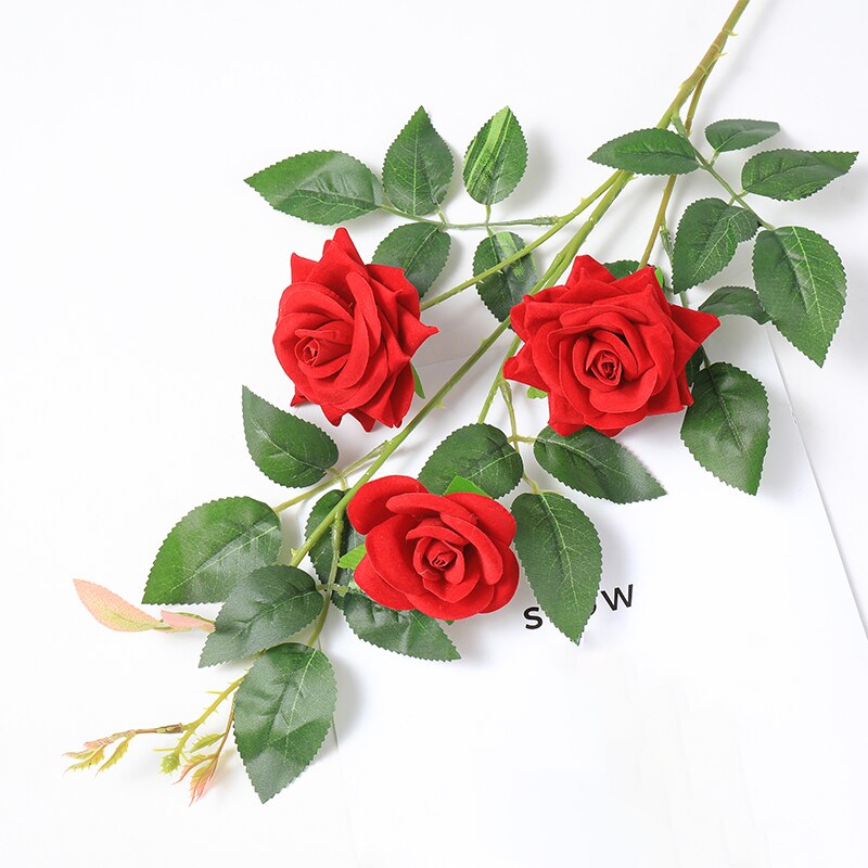 Artificial Flowers Rose Non-woven Fabrics Fabric 75cm long Flower Branch Wedding Pink Decoration Valentine's Day: SMTMQ076
