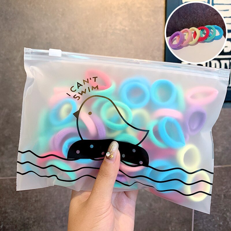 50/Set Meisjes Kleurrijke Nylon Kleine Elastische Haarbanden Kinderen Paardenstaart Houder Chouchou Hoofdband Kinderen Haaraccessoires: 5