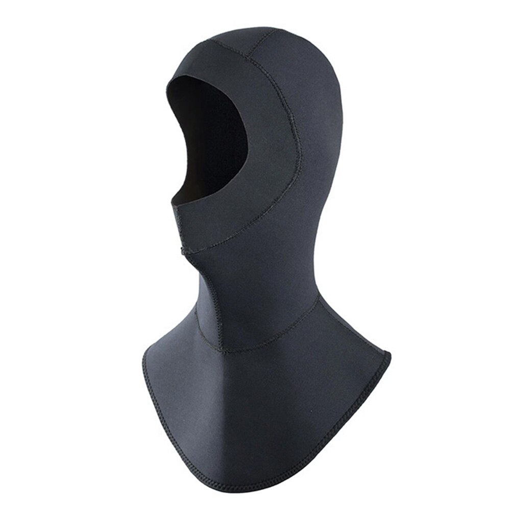 Neoprene Scuba Diving Hood 3MM Diving Cap Bib Dive Hood Warm Durable Stretchable for Surfing Snorkeling Sailing: Black
