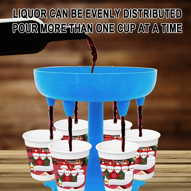 Distributeur de boissons, support pour 6 verres à liqueur, séparateur de vin portable, accessoire de jeu à boire pour bar, distributeur de gobelets en verre, outil de cuisine