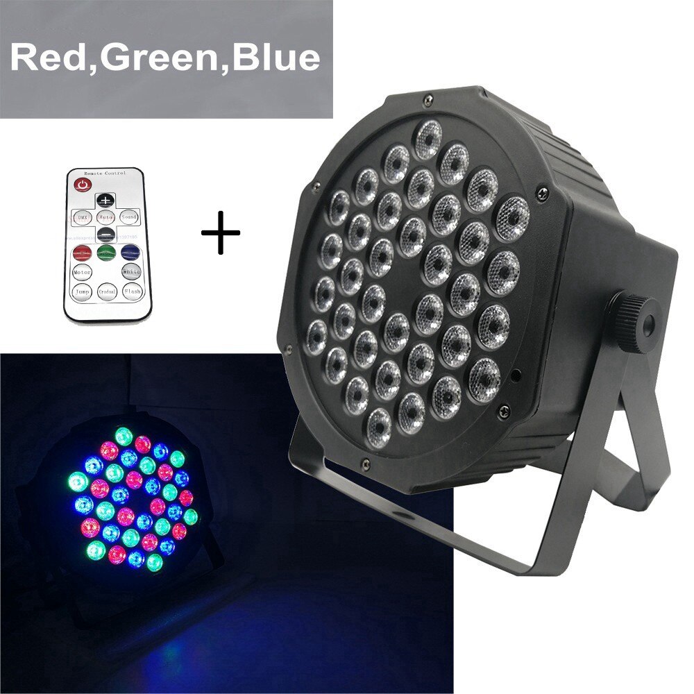 ledet par lys rgb 36 x 3w diskotek vask lys utstyr 3 /7 kanaler dmx 512 ledet uplights dj parti scene lyseffekt lys: Eu-plugg