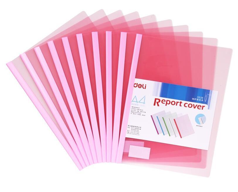 10 Carpetas de archivo A4 para libros de ejercicio, papeles de documentos, cubierta de informe, soporte de barra de columna vertebral, 10 Uds.: 10 pcs red