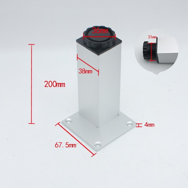 Cabinet feet furniture feet 38 square adjustable cabinet feet bathroom cabinet feet TV cabinet feet aluminum alloy cabinet feet: Purple