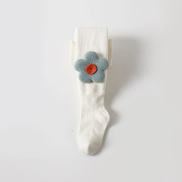 Girls Tights Princess flowers Baby Girl's One-Piece Pantyhose Baby spring Autumn winter Style Trousers winter Stockings: White / XL(120-130CM)