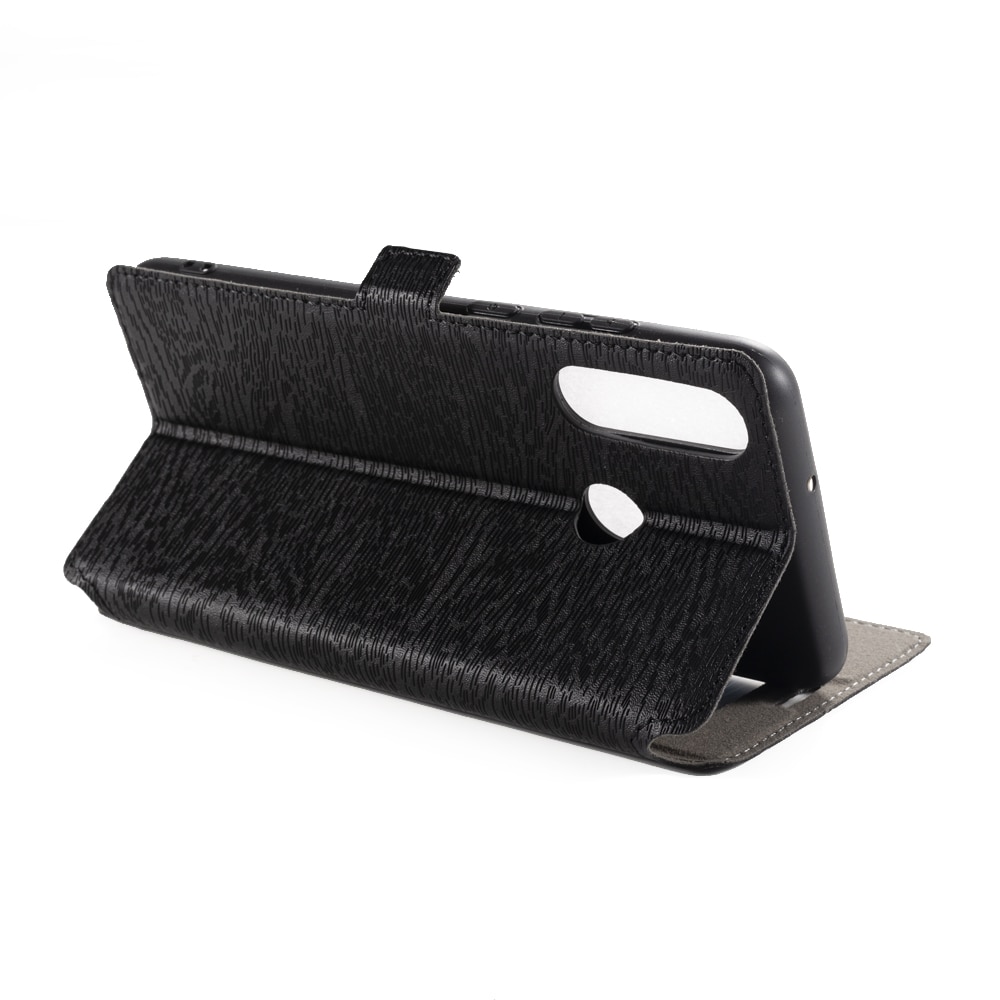 Pu leren telefoonhoesje voor huawei  y6p flipcase voor huawei  y6p kijkvenster boekhoes zachte tpu siliconen achterkant