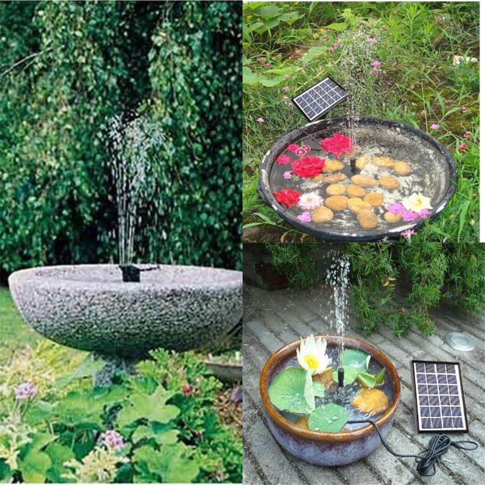 Solar Water Pump 6V 1.5W Solar Water Fountain Tank Submersible Pump Rockery Solar Panel Water Floating Pond Garden Water Pump