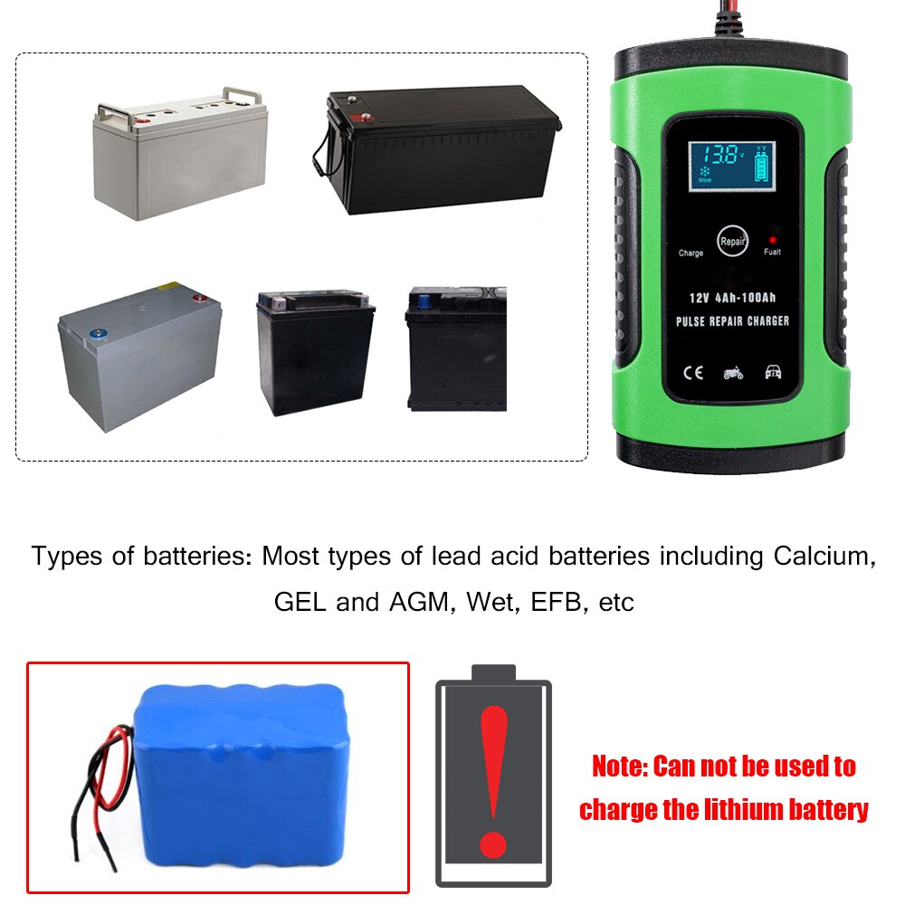 12 V 6A Car Intelligent Pulse Full Automatic Maintainer Wet Dry Leads Acid Car Jump Starter Emergency Starting Powers
