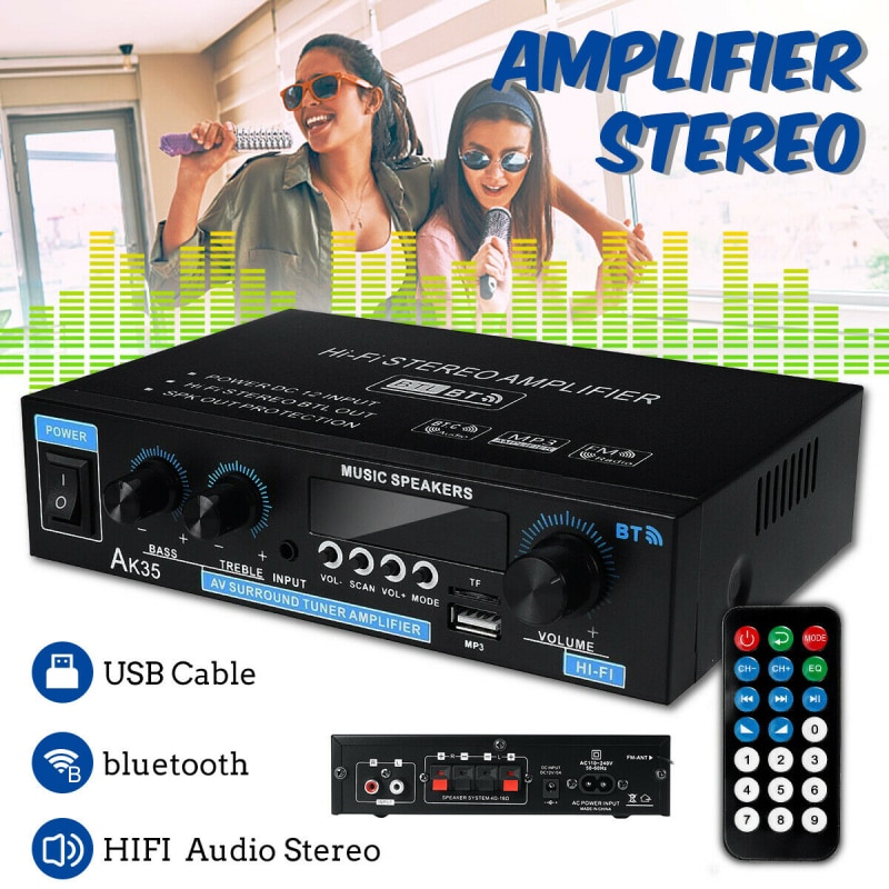 110V/220V 400W + 400W Mini 2,0 Kanal Digital Verstärker Bluetooth 5,0 Empfänger USB Musik Spieler Stereo Heimat/Auto/Marine Audio- Ampere