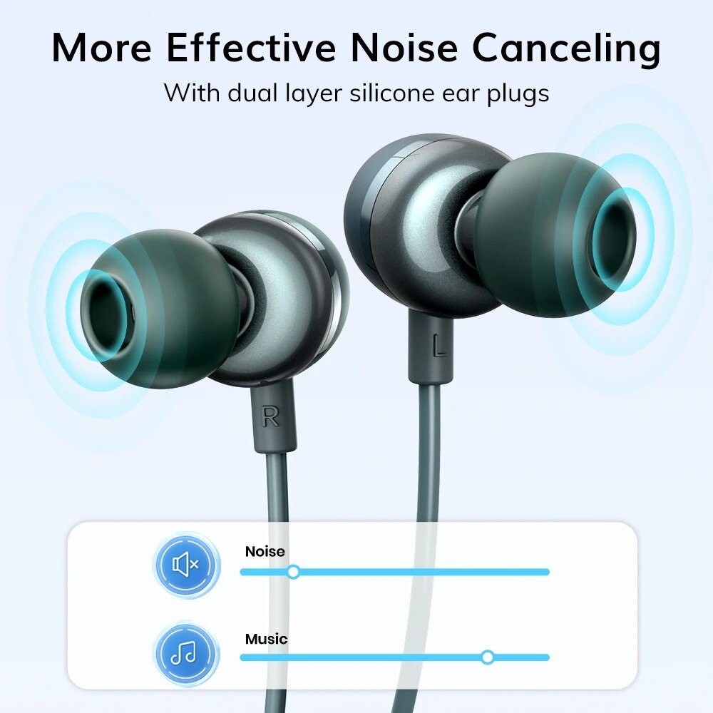 TOPK 3.5mm Wired Headphones In Ear Headset Wired Earphones with Microphone Bass Stereo Earbuds Sports In-line Control For Phones