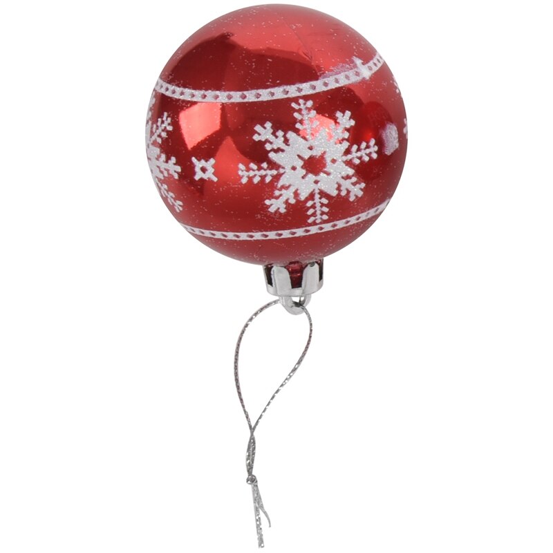 6Cm Kerst Xmas Tree Bal Snuisterij Opknoping Thuis Party Ornament Decor Hanger Opknoping Home Decoratie Bal Voor Party Red wit