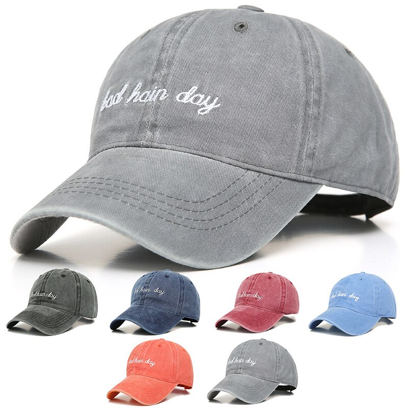 Gorra de béisbol vaquera para mujer, gorro de béisbol con bordado de letras de Bad Hard Day, lavado viejo, de verano, 2022