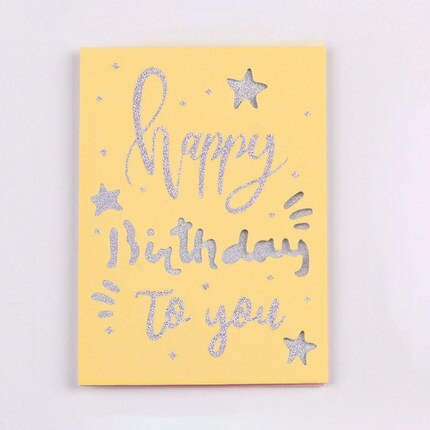 Happy Birthday Card For You Glitter Silver Thank You Card: No.01