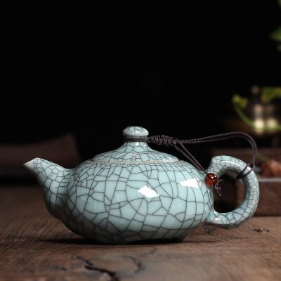 170ml Crackle Glaze Brother Kiln Longquan Celadon Exquisite Teapot Zisha Ceramics Arts yixing Clay Antique Porcelain Tea set: D