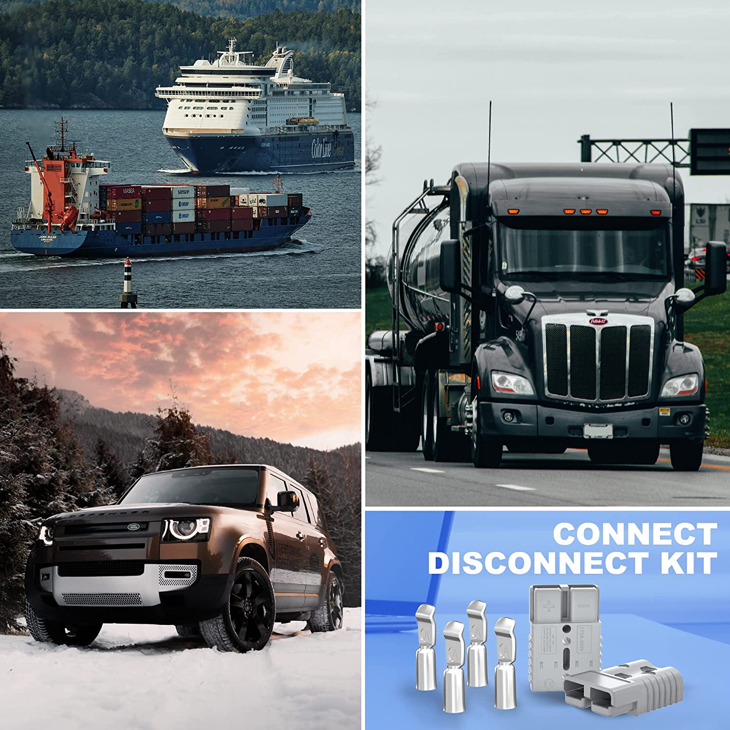 DaierTek 2 uds 50A batería conector de desconexión rápida conector de Cable de batería de calibre 6 a 12 batería de desconexión rápida