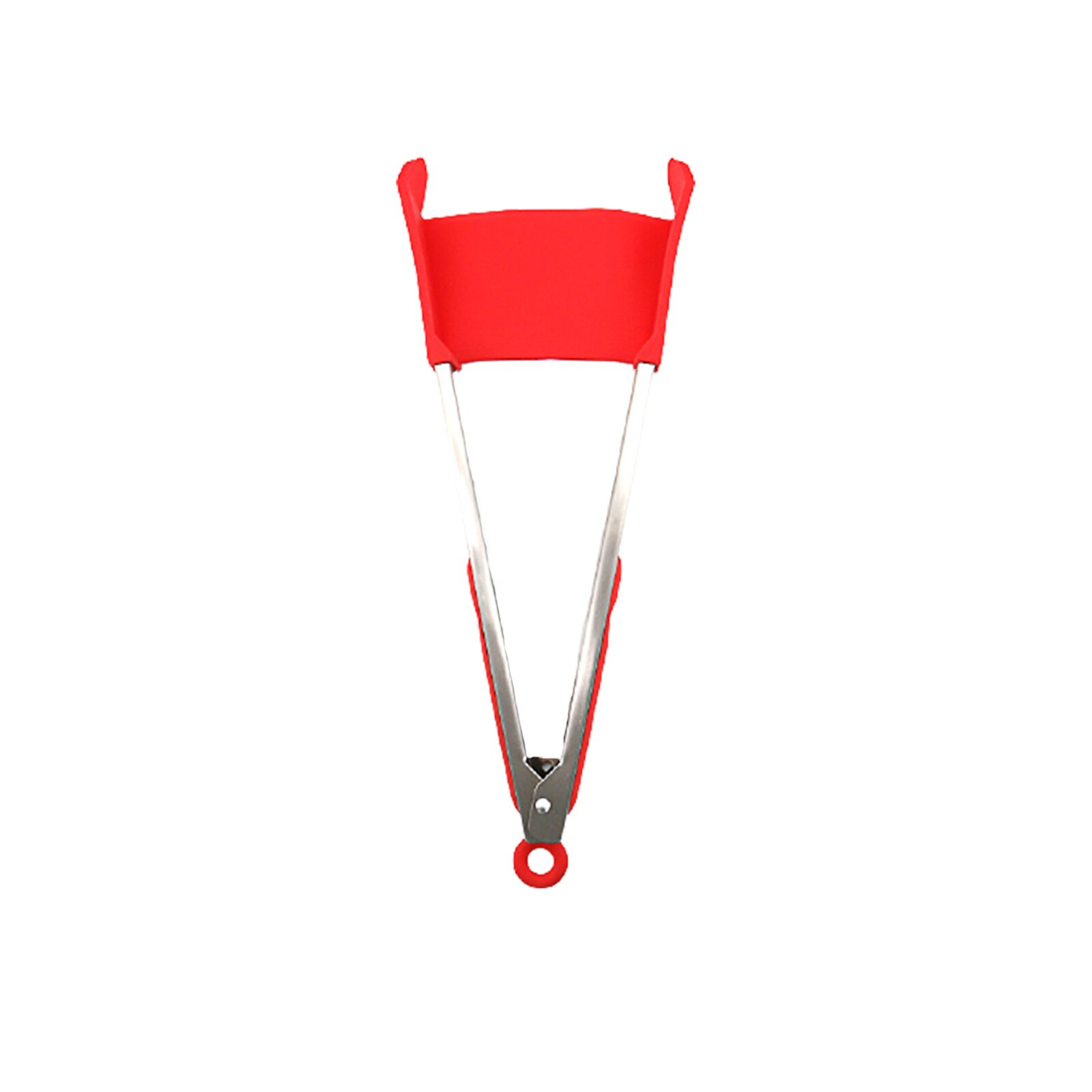 Kitchen Spatula Tongs 2 in 1 Heat Resistant Non-Stick Food Tongs for Frying Cooking Barbecue: 12 inch Red