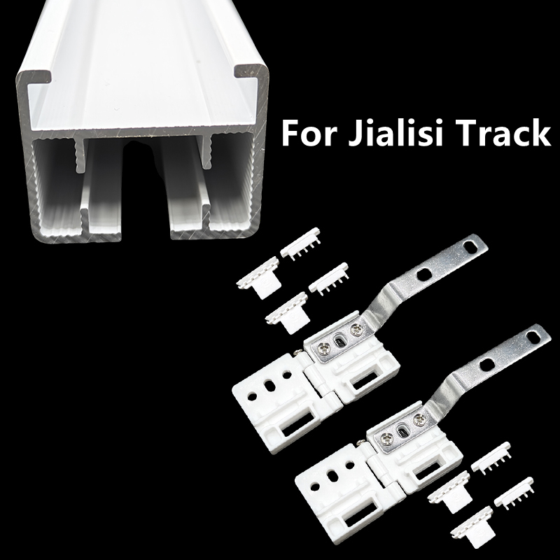 Automatisk elektrisk gardinskena tillbehör huvudbärare för raka böjda skenor remskiva: Vit