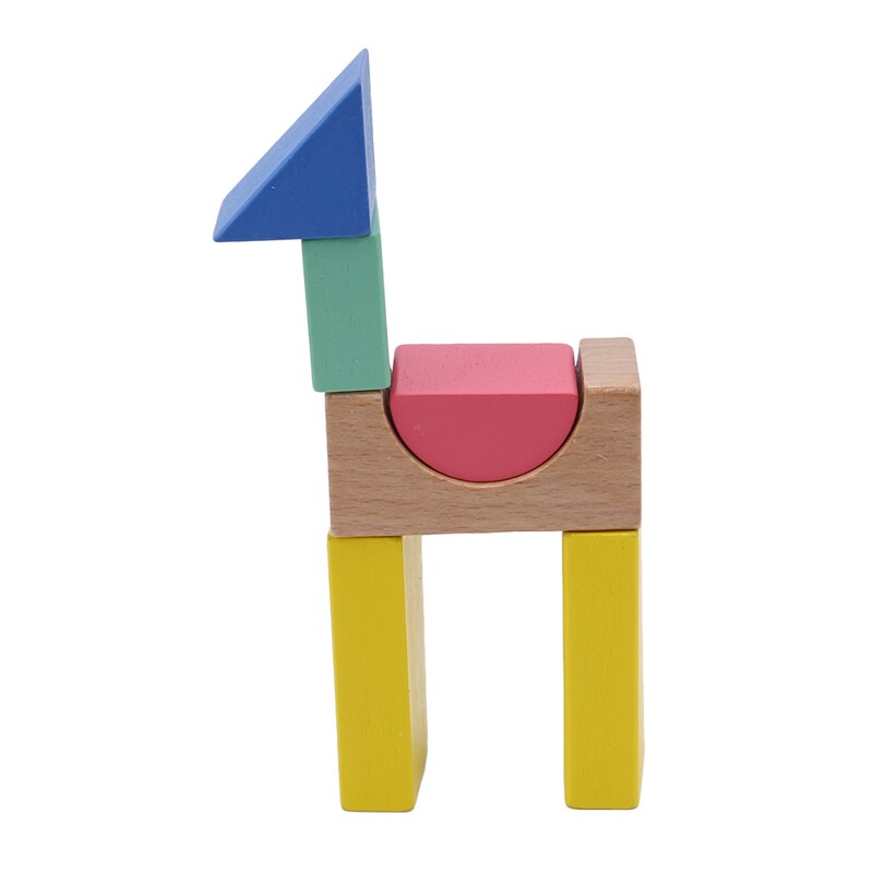 I bambini Prima Educazione in Legno 15 Grano Arcobaleno di Costruzione di Blocchi di Figura Del bambino Cognitivo Creatività Giocattoli Educativi Regalo