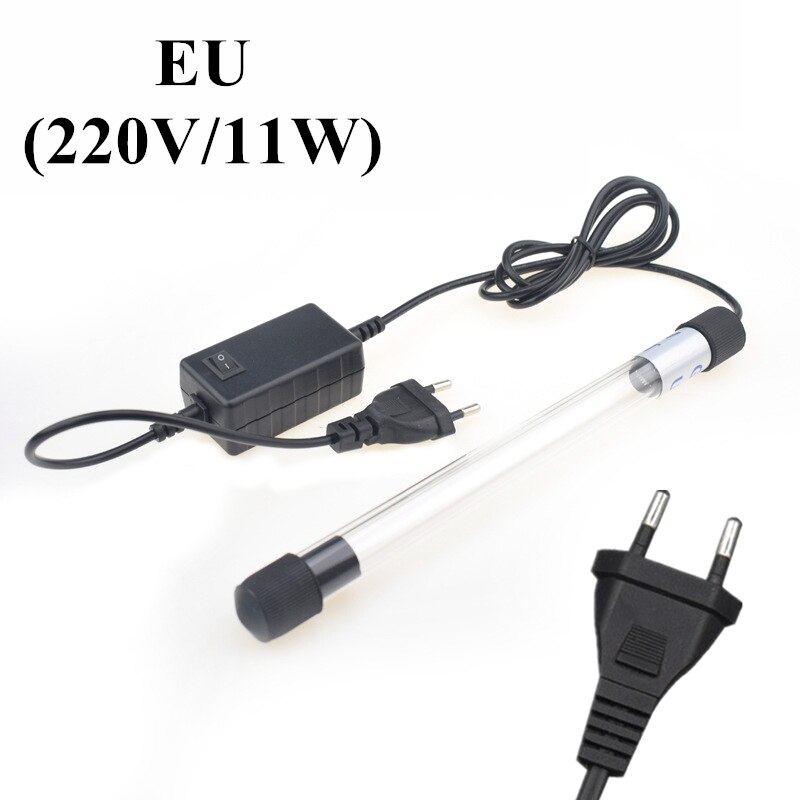 Esterilizador de luz UV impermeable para acuario, lámpara de luces LED para estanque, acuarios, luz UV SUMERGIBLE: 11W EU Plug