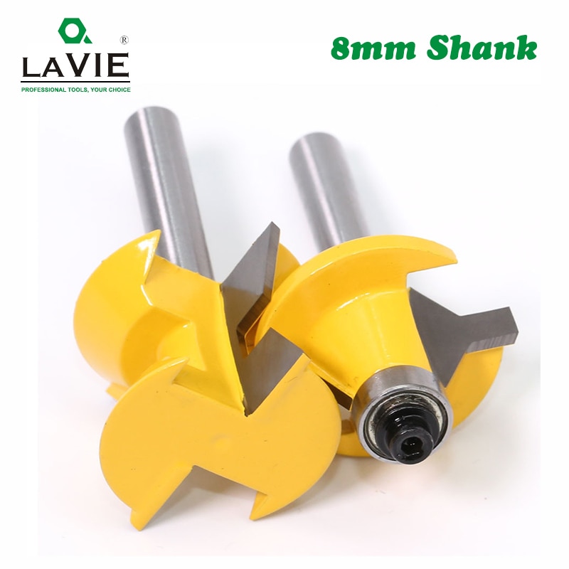 2pcs 8mm Shank 120 Degree Router Bit Set Woodworking Groove Cutters Tungsten Alloy Wood Tenon Milling Cutter Bits Tools 02120