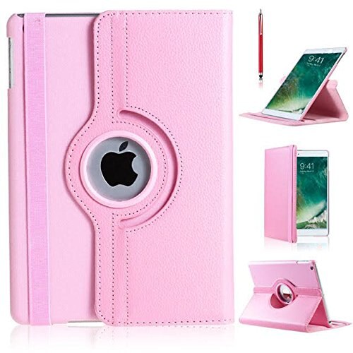 Étui en cuir rotatif à 360 degrés pour apple ipad air 1 air 2 5 6 ipad 9.7 a1822 a1823 a1893 coque funda: Rose