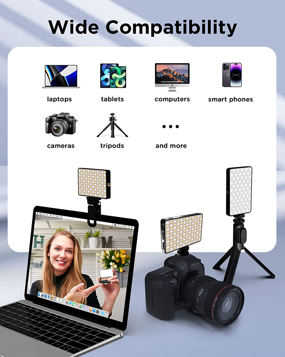 Luz LED recargable para selfi, 3000Mah, 120 LED, Clip de luz para teléfono, 3 modos de luz, anillo de luz para teléfono, iPad, cámara, portátil, Selfie