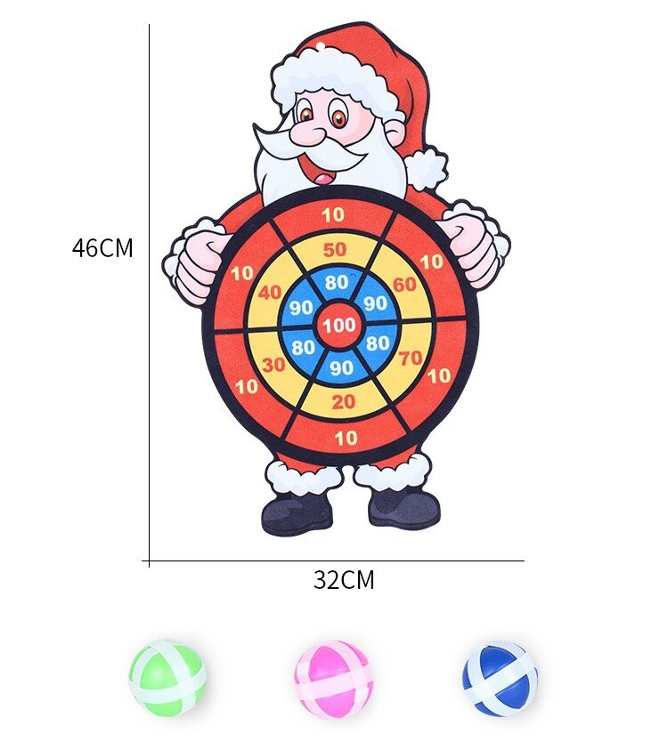 Cartone animato a doppia faccia DartBoard lanciare palline appiccicose Sport al coperto giocattolo famiglia gioco interattivo dardo regalo di natale per bambini: Santa Claus