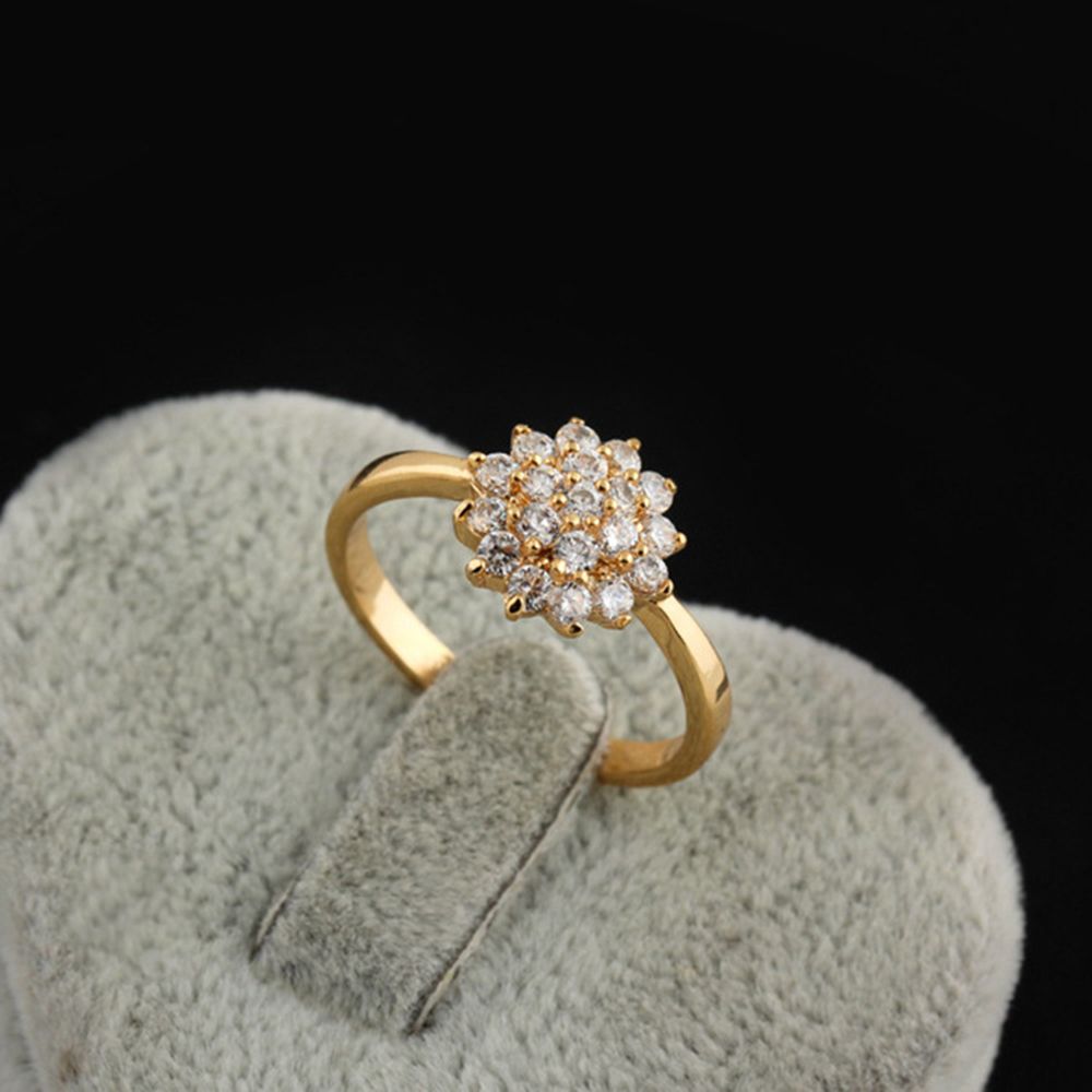 Anillo de boda con diamantes de imitación y Flor de circón para mujer, sortija , accesorios de joyería, nueva