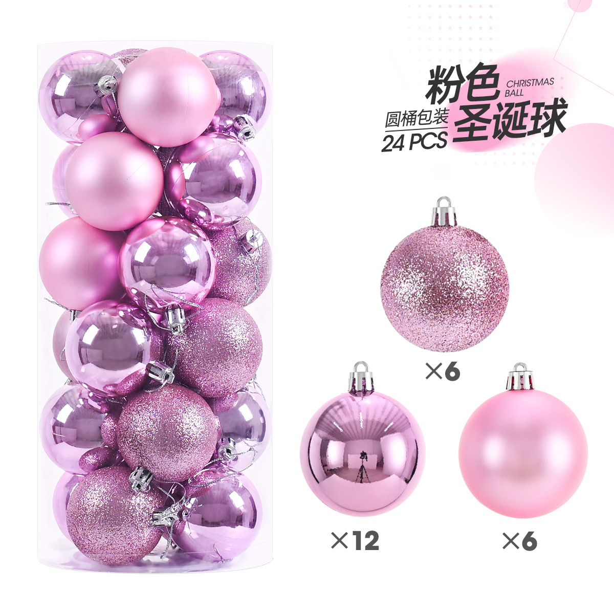 24 stks 3 cm Kerstballen Kerstboom Ornamenten Bal Xmas Opknoping Boom Hangers Home Party Kerstboom Decor Nieuwjaar Cadeau: MULTI