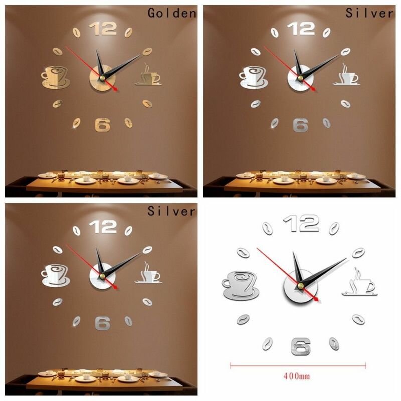 Modern Large DIY 3D Mirror Surface Art Wall Clock Sticker Number Wall Clock Mirror Sticker Home Room modern Office Decor