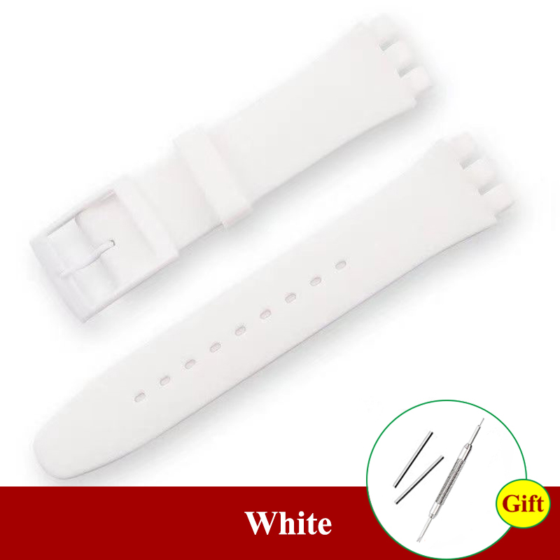 16mm 17mm 19mm 20mm Zachte Siliconen Armband Kleurrijke Horlogeband voor Swatch Horlogeband Vervanging Horloges accessoires met Tool