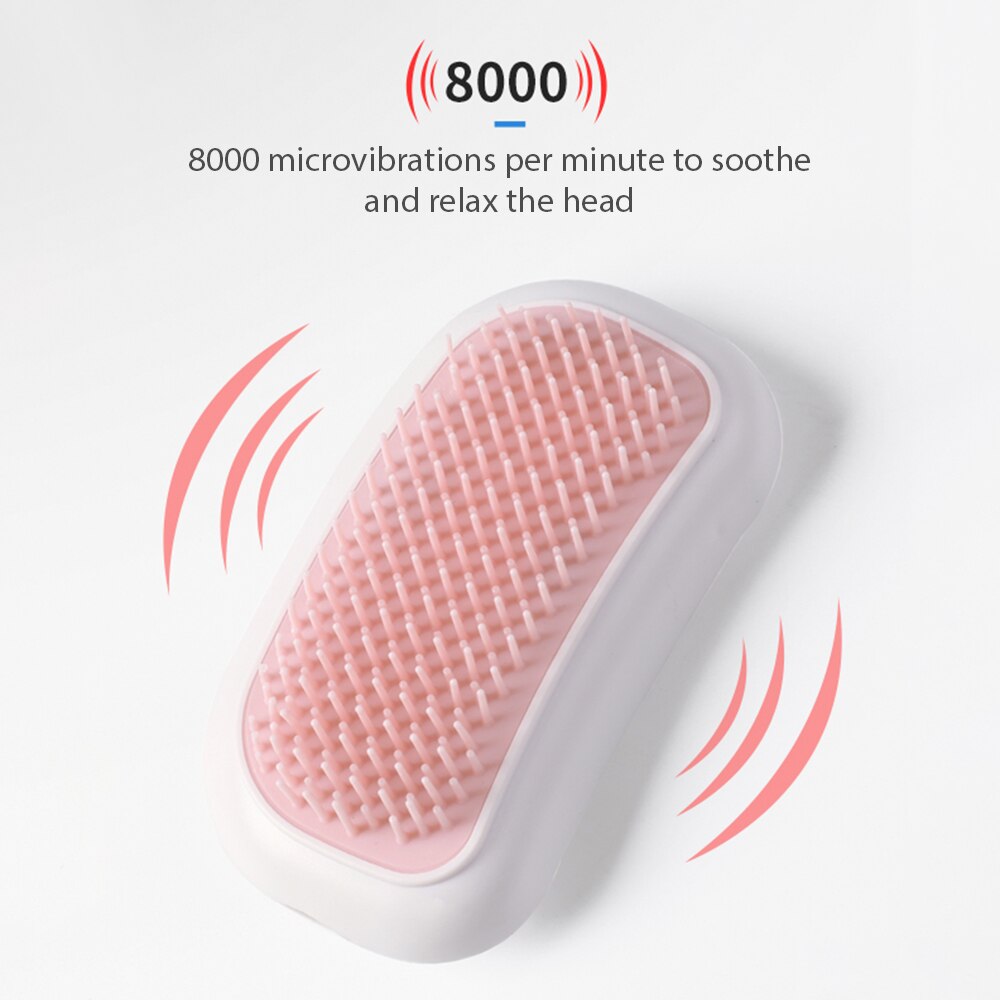 Masajeador eléctrico de cabeza, peine de masaje con vibración de Gel de sílice, instrumento para terapia de picazón y ansiedad, instrumento de masaje del cuero cabelludo