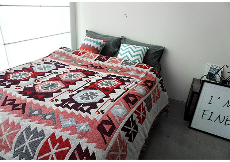 Bohemian stijl poly / katoen decoratief wandtapijt bankhoes draad dekens bedhoes woondecoratie wandtapijt yogamat