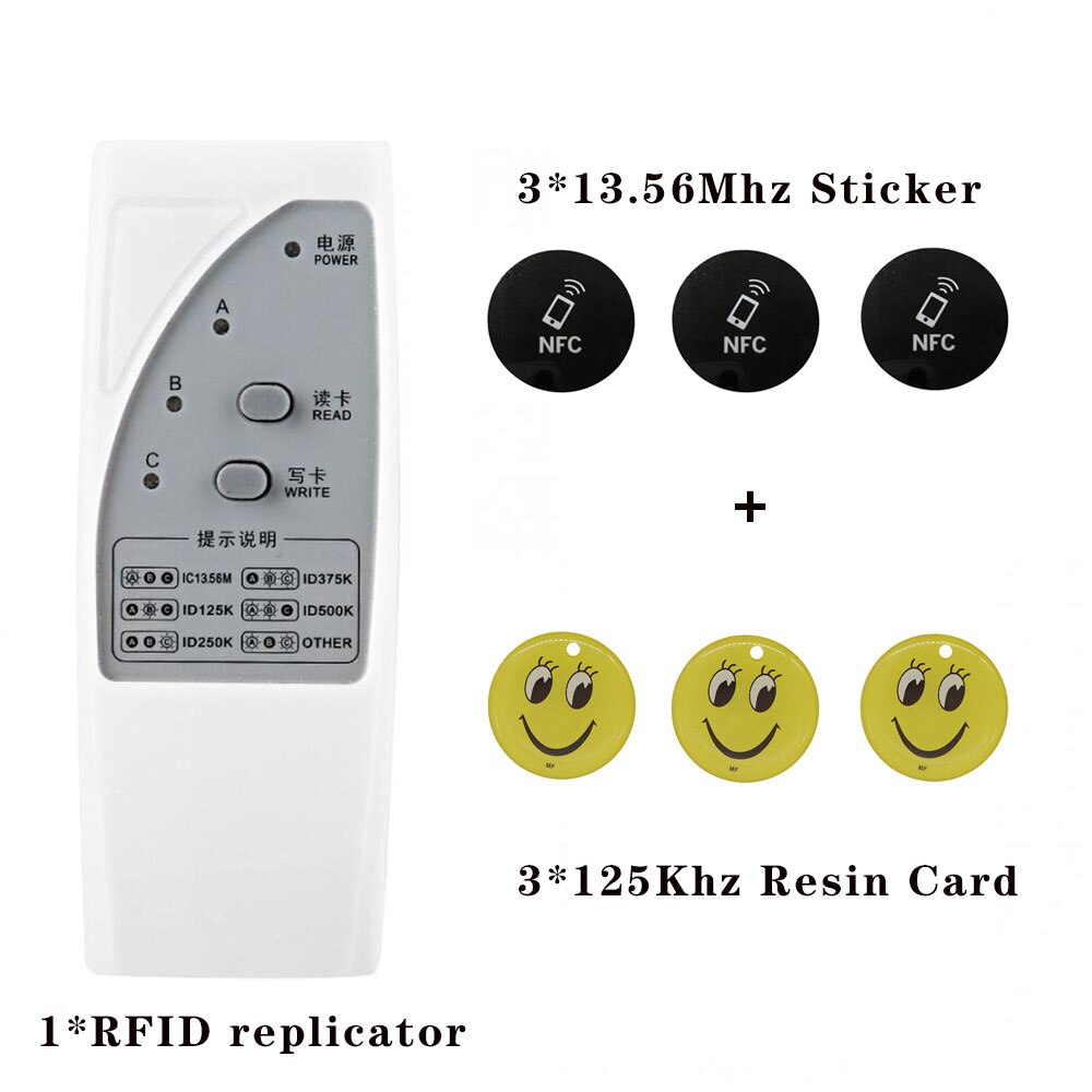 Draagbare smartcard-schrijver ic/id multi-frequentie duplicator nfc rfid tag kopieermachine lezer schrijver voor 125 khz -13.56 mhz: Pakket 2