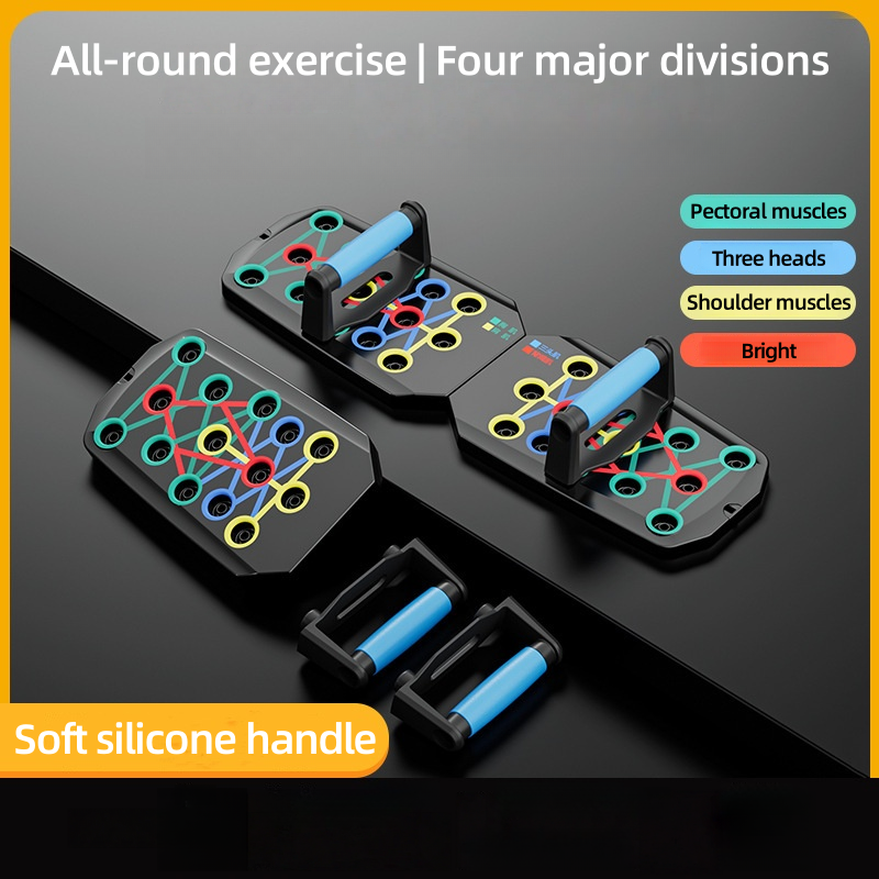Draagbare multifunctionele push-up board fitness- en spiertrainingsapparatuur thuistrainingsinstellingen opvouwbare stretchoefeningen