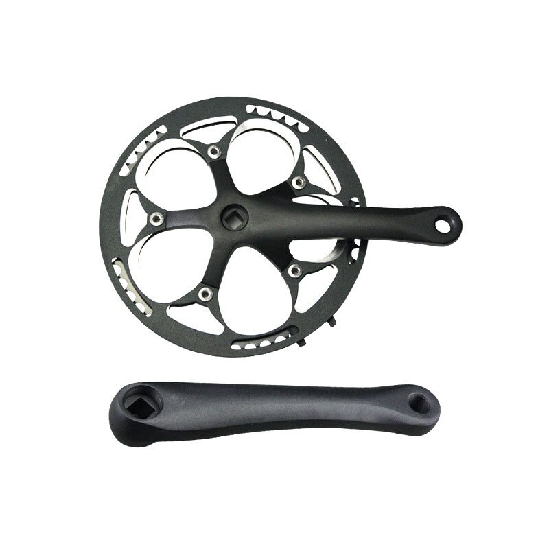 Polkupyörän kampi polkupyörän osat maastopyörä bmx kammet ketjupyörä bcd 130mm nelikulmaista reikää 52t yksinopeuksinen mtb ketjupyörä: Default Title