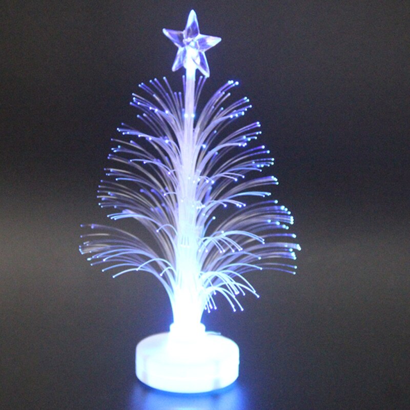 Colored Fiber Optic LED Light-up Mini Christmas Tree with Top Star Battery Powered BM88