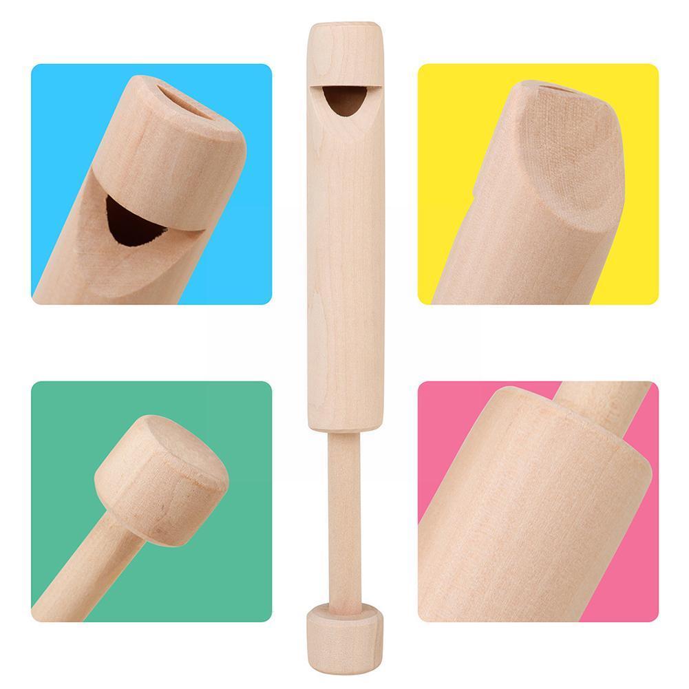 Holz Pfeifen ziehen-aus Holz Flöte Einstellbare Pfeife Klang Schiebe Piccol Für freundlicher Nette Zeichnung Spielzeug Musical Instrumente V1a0