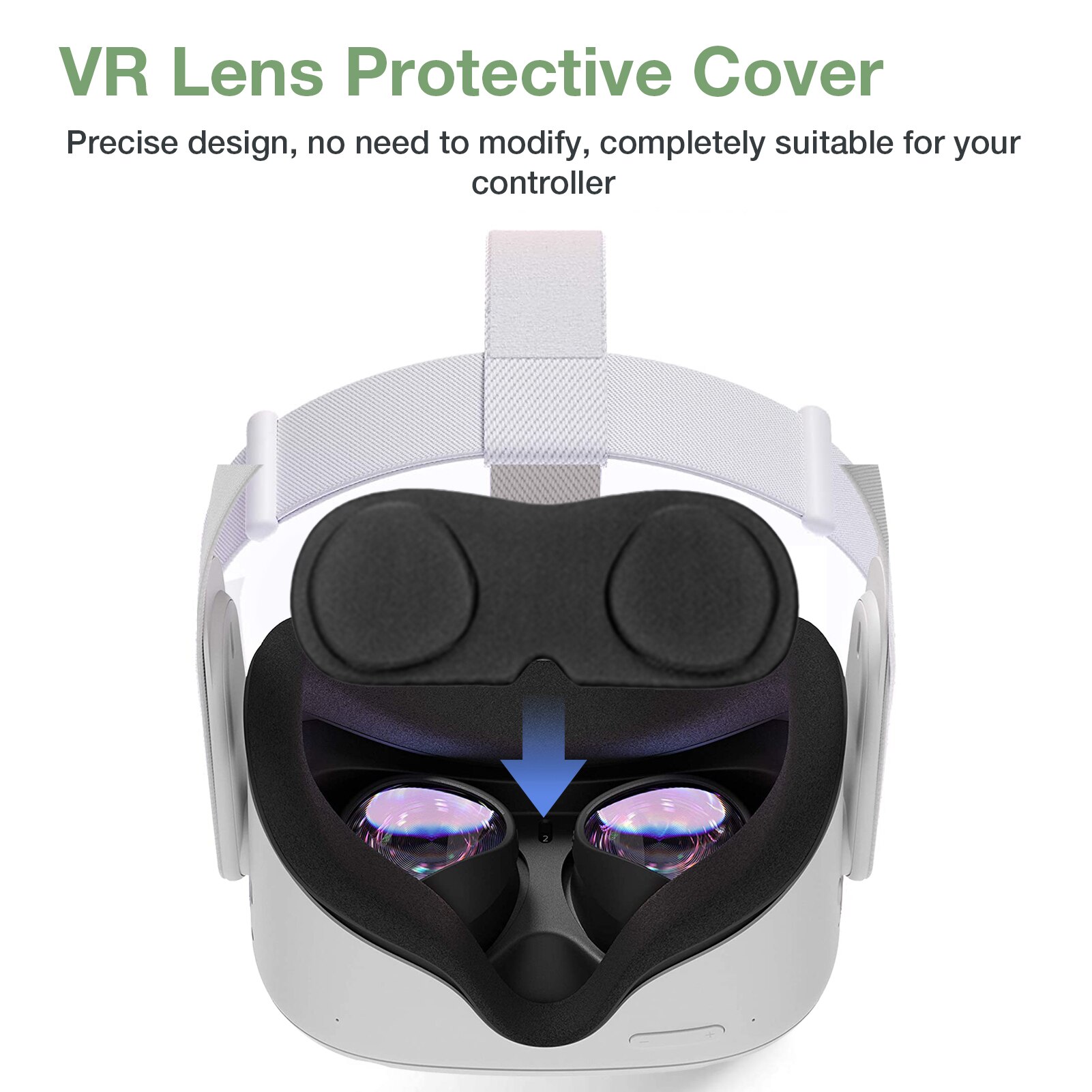 VR Accessories Set For Oculus Quest 2 VR Headset Eye Mask Cushion Lens Cover Button Cap Touch Controller Protective Case & Strap