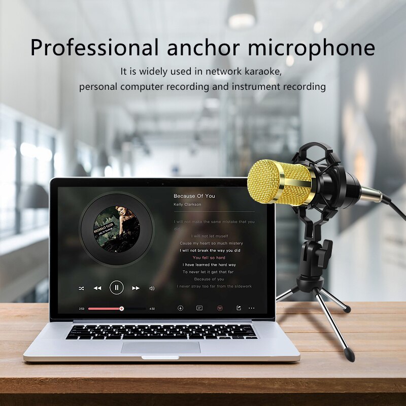 BM 800 Microphone Condenser Sound Recording Microphone With Shock Mount For Radio Braodcasting Singing Recording KTV Karaoke Mic