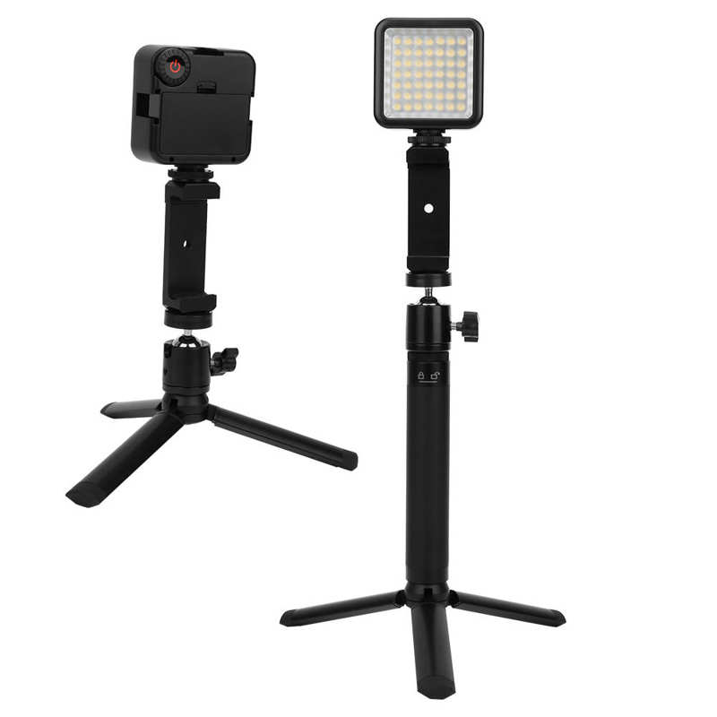 Statief Been Live Beugel Selfie Stok Mobiele Telefoon Desktop Verlengstuk Vaste Statief Led Licht Kit Statief Voeten