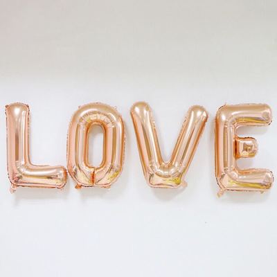 32 tommer stor folie helium ballon kærlighed sæt luft balloner bogstaver sølv guld aluminium folie globos bryllup fest dekoration forsyning: Rose guld