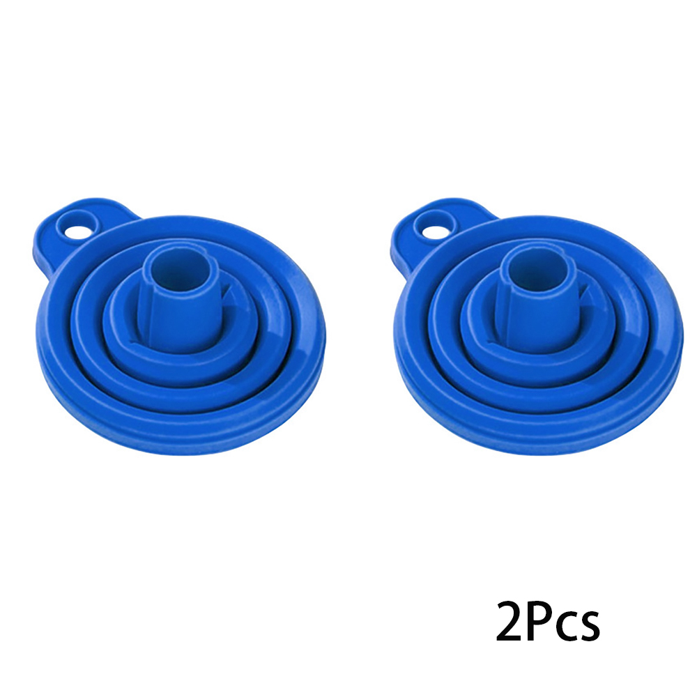 2Pcs Foldable Car Engine Funnel Silicone Liquid Funnel Washer Engine Oil Petrol Change Tools for Motorcycle Car Acesssories: black