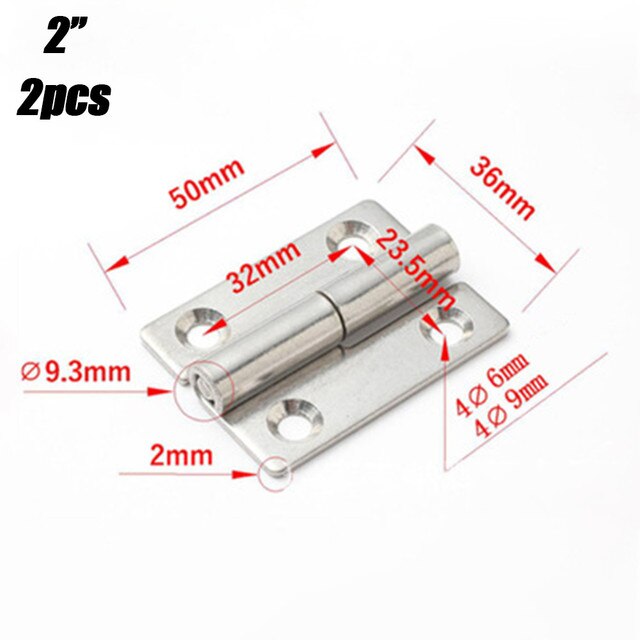 2pcs Detachable Hinge Slip Joint Flag Lift Off Detachable Door Stainless Steel Home Improvement Furniture Supllies Household: 2inch