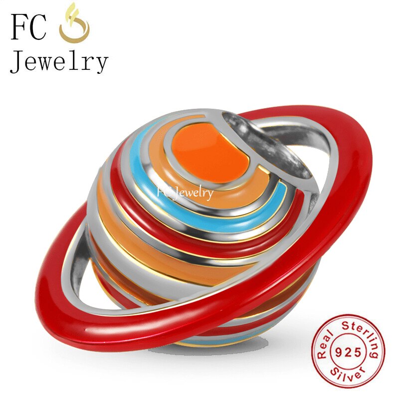 Fc Sieraden Fit Originele Bedelarmband 925 Stegling Zilveren Zonnestelsel Planeet Kleur Emaille Bead Voor Maken Vrouwen Berloque: Q1922