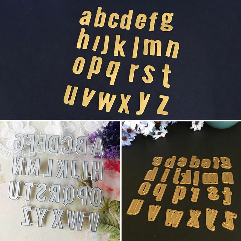 26 stks/set Hoofdletters kleine Alfabet Letters Metalen Stansmessen Stencils voor DIY Scrapbooking Embossing Kaarten